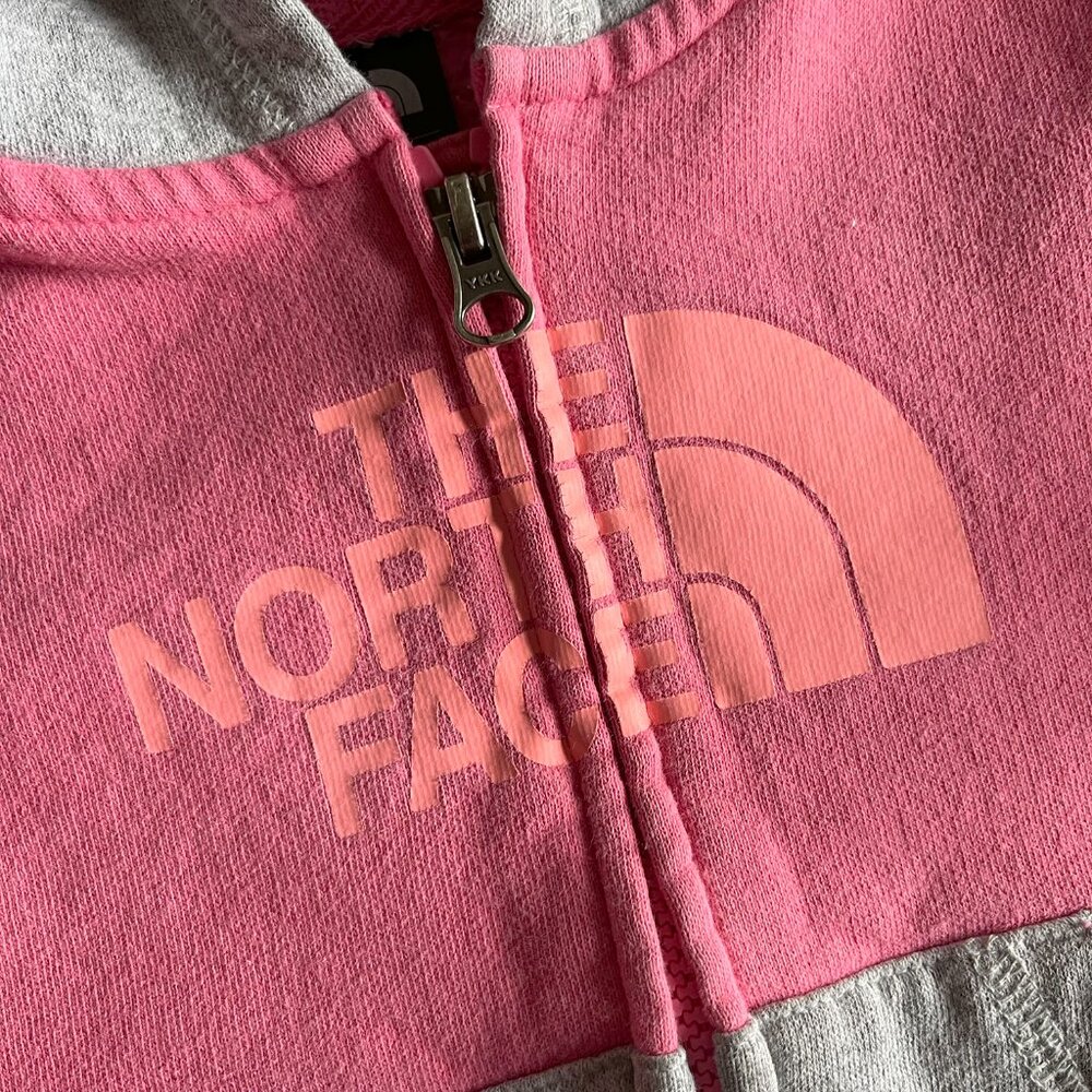The North Face pink and gray hoodie 3T - Picture 2 of 7